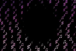 textura vectorial rosa oscuro con notas musicales. vector