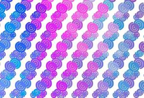 plantilla de vector de color rosa claro, azul con formas de burbujas.