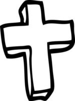 line drawing cartoon wood cross vector