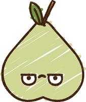 Grumpy Pear Chalk Drawing vector