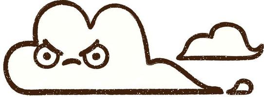 Drifting Cloud Chalk Drawing vector