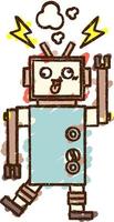 Robot Chalk Drawing vector