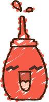 Ketchup Bottle Chalk Drawing vector