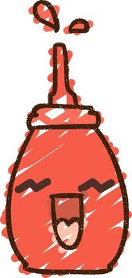 Ketchup Bottle Chalk Drawing