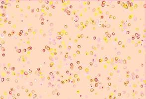 Light Pink, Yellow vector background with bubbles.