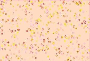 Light Pink, Yellow vector background with bubbles.