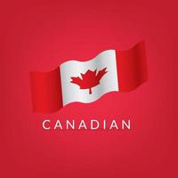 illustration vector of Canada flag on gradient red color background.