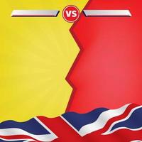 aislado versus plantilla con ilustración de vector de fondo de bandera de Inglaterra. adecuado para el banner de la competencia