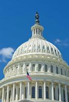 Washington DC Capital on deep blue sky background photo