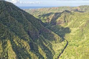 kauai hawaii island mountains aerial view photo