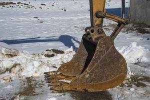 Caterpillar excavator usado duro cubo oxidado foto