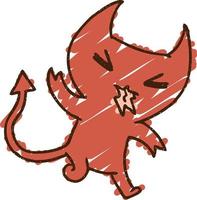 pequeño dibujo de tiza de diablo vector