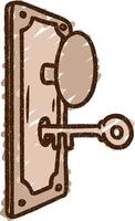 Door Key Chalk Drawing vector