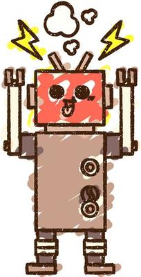 Robot Sparking Chalk Drawing