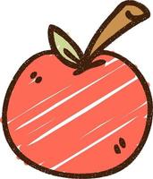 dibujo de tiza de manzana vector