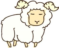 dibujo de tiza de oveja vector