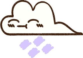 Cloud Drifting Chalk Drawing vector