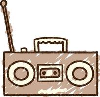 dibujo de tiza de boombox vector