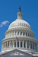 Washington DC Capital on deep blue sky background photo