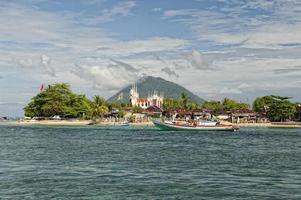 A boat on the reef in tropical paradise photo