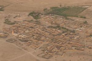 Maroc settlement in the desert near Marrakech aerial view photo