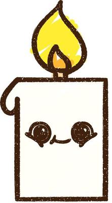 Happy Candle Chalk Drawing