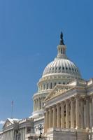 Washington DC Capital on deep blue sky background photo