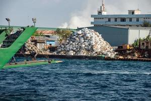 maldives rubbish island garbage in flames photo