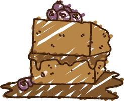 Chocolate Cake Chalk Drawing vector