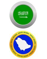 botón como símbolo arabia saudita y mapa sobre un fondo blanco vector