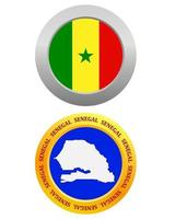 button as a symbol  SENEGAL flag and map on a white background vector