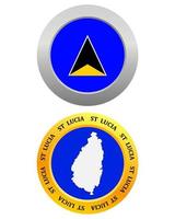 button as a symbol St Lucia flag and map on a white background vector