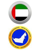 button as a symbol UNITED ARAB EMIRATES flag and map on a white background vector