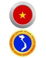 button as a symbol VIETNAM flag and map on a white background vector