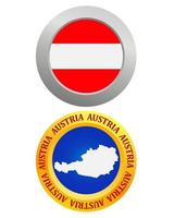 button as a symbol of Austria flag and map on a white background vector