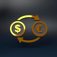 Dollar and euro conversion. 3d rendering illustration. photo