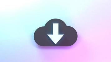 Cloud storage icon. 3d render illustration. photo