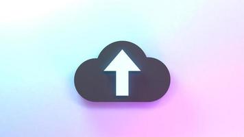 Cloud storage icon. 3d render illustration. photo