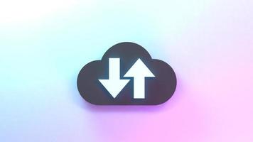 Cloud storage icon. 3d render illustration. photo