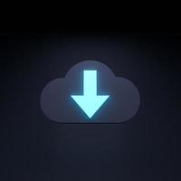 Cloud storage icon. 3d render illustration. photo