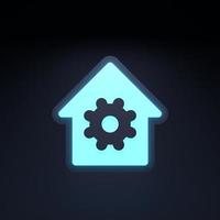 Home gear icon. 3d render illustration. photo