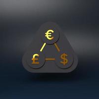 Currency exchange icon. 3d render illustration. photo