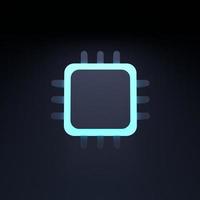 Computer processor icon. 3d render illustration. photo