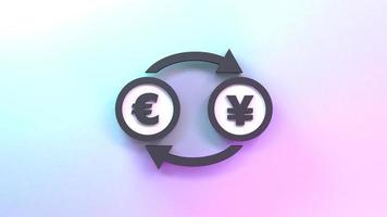 Yen and euro conversion. 3d rendering illustration. photo