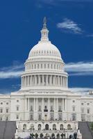 Washington DC Capital on deep blue sky background photo