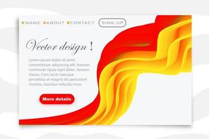 Yellow-red geometric compositions with gradient. Duotone liquid form. Landing page with gradient 3d flow shape. vector