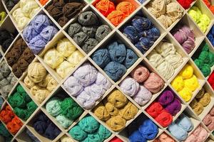 Different colors wool balls photo