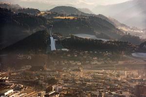 innsbruck aerial view and ski jump platform photo