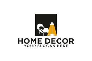 diseño de logotipo de sofá de decoración del hogar, sillas, sofás y muebles vector