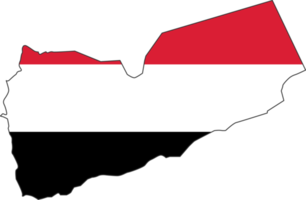 Yemen map city color of country flag. png